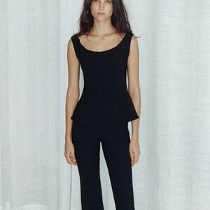 Zara NWT black peplum top